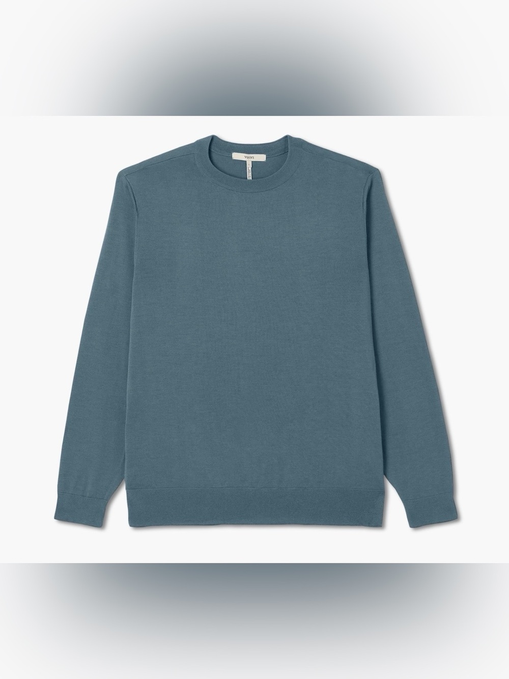 NWT Vuori Men's Fine Gauge Wool Sweater — Sea Blue Sz M